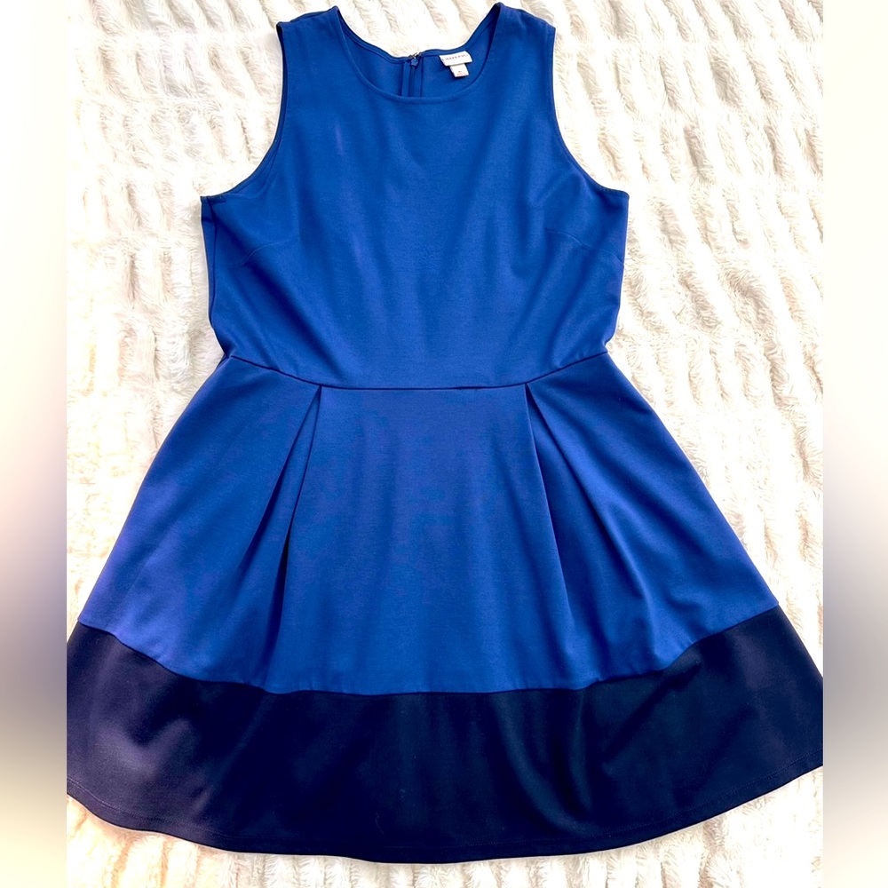 Merona Royal/Navy Blue Sleeveless Scoop Neck A-Line Dress  w Pockets Size XL